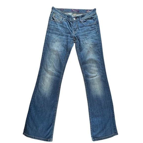 Vigoss Bootcut Jeans Dark‎ Wash Denim V Pockets Women's Size 3/4 x 31 - Picture 4 of 8